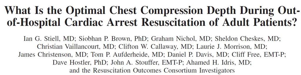 Inclusion: Cardiac Arrest for whom electronic CPR compression depth data were available (Phillips, N=1869 and ZOLL, N=7246) Exclusion: Whose arrests were EMS witnessed Who received a shock from a