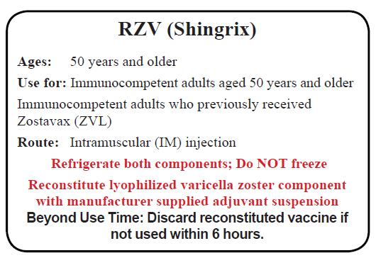 lyophilized vaccine *Zostavaxmay be stored and transported in a refrigerator between 36 F and 46 F (2 C and 8 C) for up to 72 continuous hours after removal from freezer.