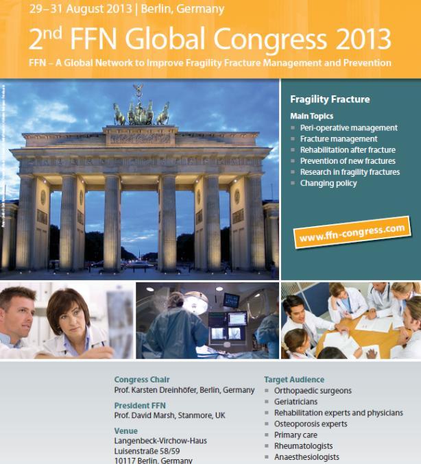 First Global Congress 6-8 Sep 2012 Berlin Attended by >350 Workshops