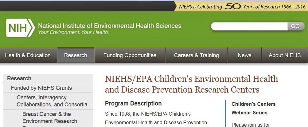 gov/childrens health/ NEW UC Davis Environmental Health Sciences Center https://ehscc.ucdavis.