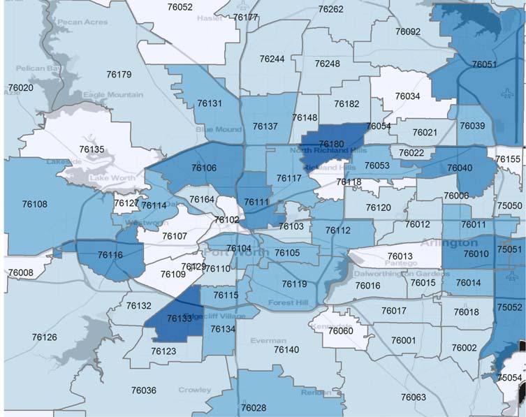 Tarrant County Historical ILI and ESSENCE Geographical Distribution Map % ILI 13.0% 12.0% 11.0% 1 9.0% 8.0% 7.0% 6.0% 5.0% 4.0% 3.0% 2.0% 1.0% Graph 3.