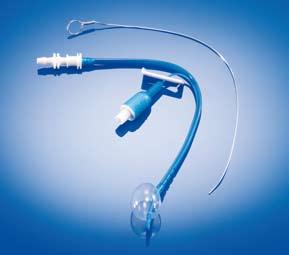For epistaxis, the smaller balloon controls posterior bleeding. The included syringe is used to expand the balloon with normal saline.