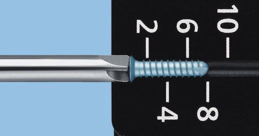 Determination of Screw Length Using the Screw Measurement Scale 1a Determine the length of the screws for plate fixation (MatrixMIDFACE screws) Instruments 03.503.