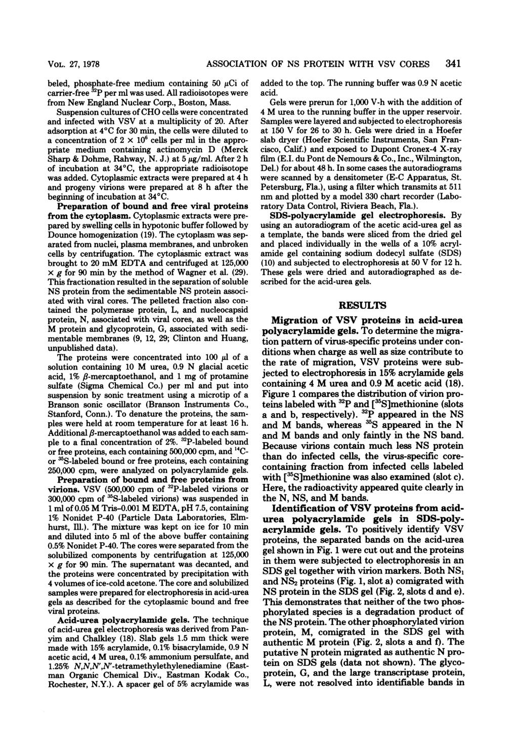 VOL. 27, 1978 beled, phosphate-free medium containing 50,Ci of carrier-free 32P per ml was used. All radioisotopes were from New England Nuclear Corp., Boston, Mass.