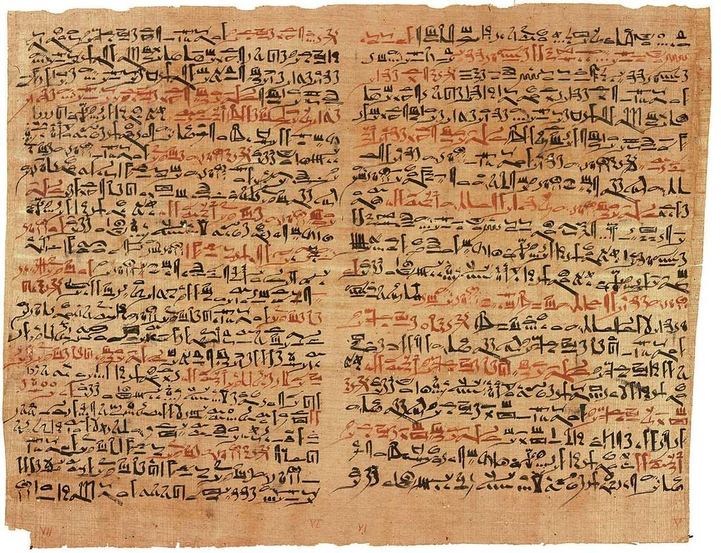 Egyptian text describing spinal cord