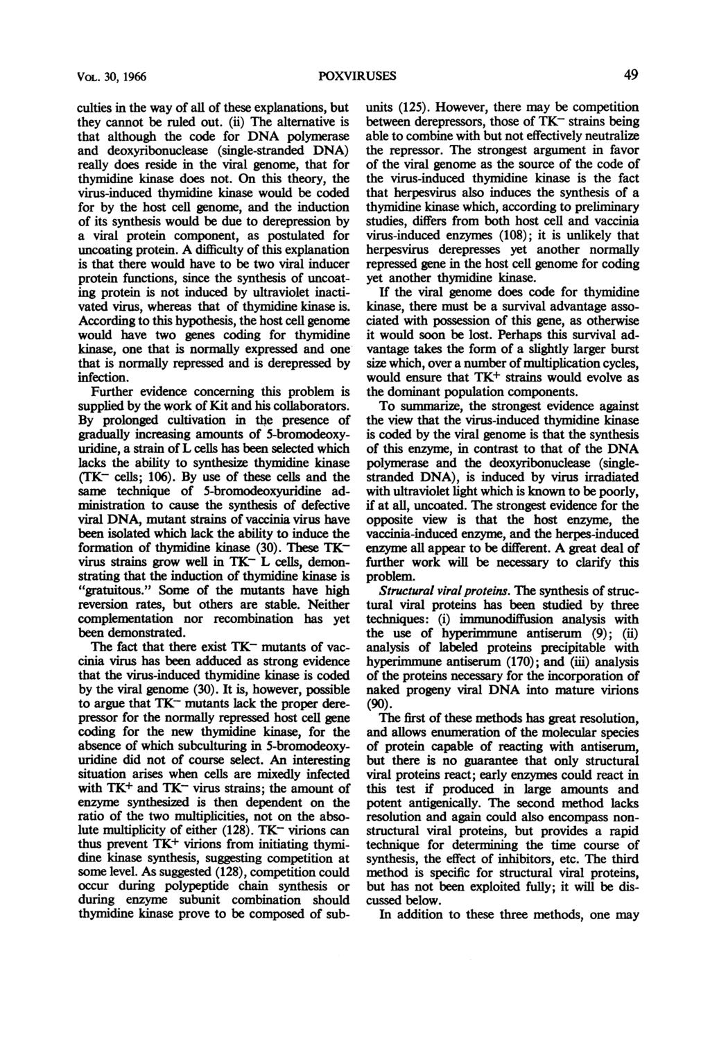 VOL. 30, 1966 POXVIRUSES culties in the way of all of these explanations, but they cannot be ruled out.
