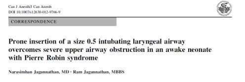 SGA and prone insertion SGA inserted awake in prone position Airway obstruction improves and turned