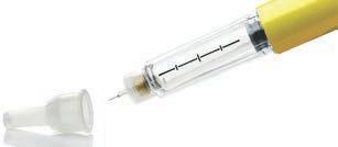 Injection is complete when the is in the center of the dose window. The pen is now ready to reset.