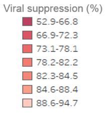 5% VIRALLY SUPPRESSED 4 Viral suppression: 1 OAMC visit during the calendar year and 1 viral load reported, with the last viral