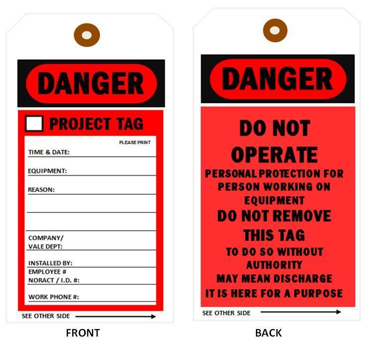 Persnal Prtectin Tag Red Persnal Prtectin Tag DANGER DO NOT OPERATE Supplier: Nickel Acme Printers Inc.