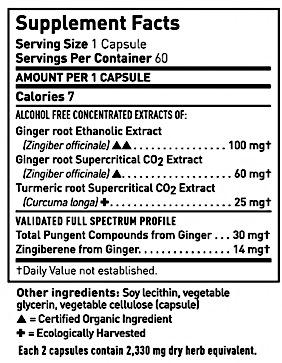 Ginger Supreme Supports a healthy inflammatory response* Ginger has a long history of use for promo<ng healthy diges<on, modula<ng inflamma<on, suppor<ng heart health, and allevia<ng nausea.
