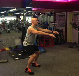Bodyweight Sumo Squat Stand with your feet wide and your toes slightly angled out.