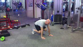 Burpee/Spiderman Pushup Combo Stand with your feet shoulder width apart.
