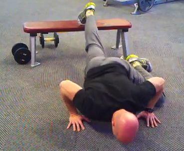 Decline Spiderman Push-up Place your feet on a bench & hands on floor,