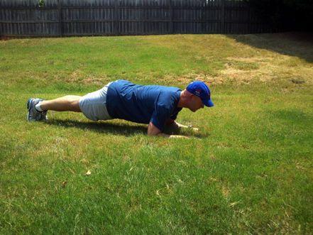 Plank to Tricep Extension Raise your body in a straight line and rest your bodyweight on your
