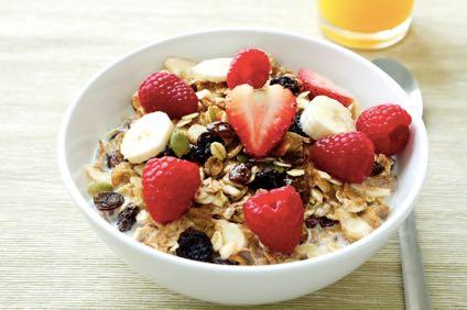Eating before exercise Breakfast choices - Breakfast cereal / porridge + low
