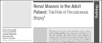 Solid Masses may be benign Of 2,770 nephrectomies /NSS for solid renal masses, 1977-2000 12.