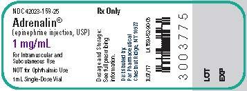 Adrenalin 1 ml vial label PRINCIPAL DISPLAY PANEL - 30 ml Vial Label NDC 42023-168-01 Rx Only Adrenalin