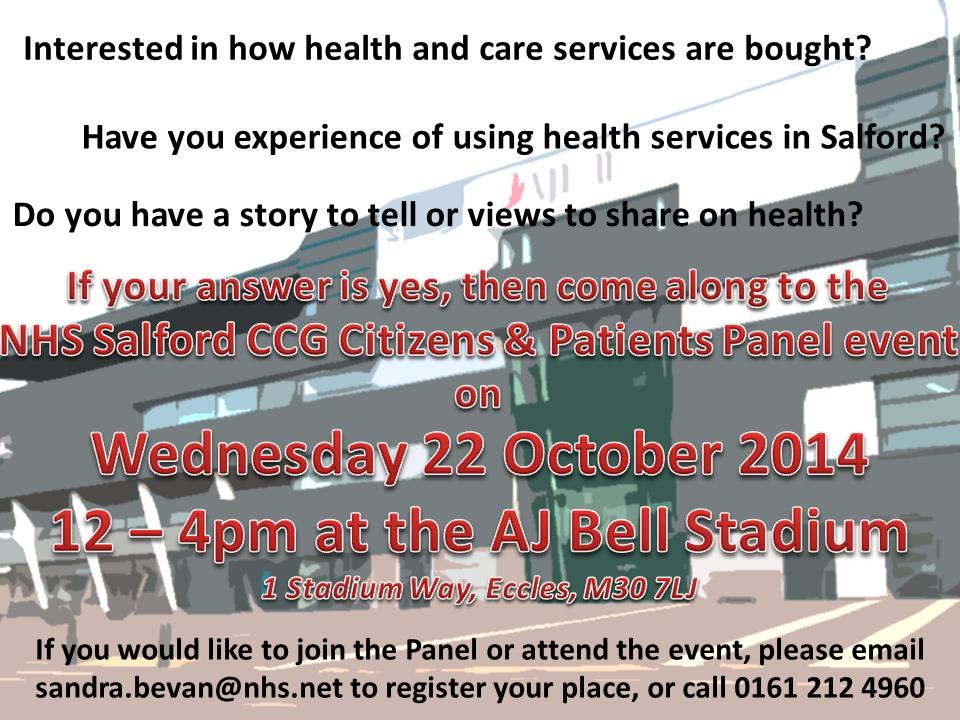 Healthier Together - Public listening event, Tuesday 19 August 2014 Healthier Together is a review of health and care in Greater Manchester.