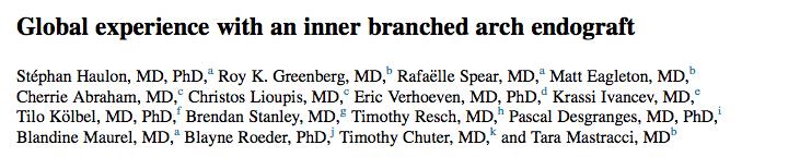 Cook Arch branched device Results 38 patients 30-day