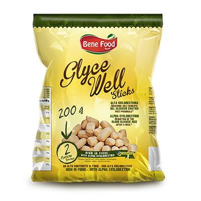 GLYCE-WELL PRICE: 5,60 Bakery ware - Mini-Sticks high in fiber (11%) and with alphacyclodextrin (7%).