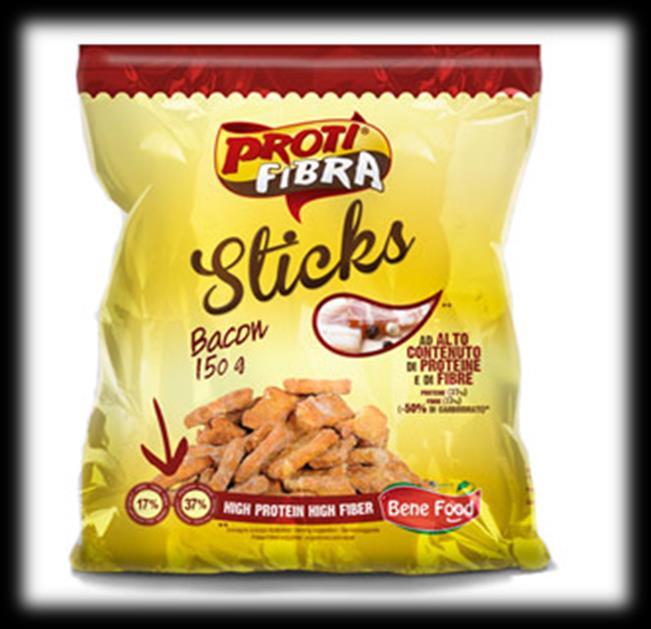 PROTI FIBRA STICKS BACON PRICE: 5,90 Bakery ware - Protifibra Sticks is a mini-stick with excellent nutritional characteristics, it has on one side a low content of saturated fat (reducing