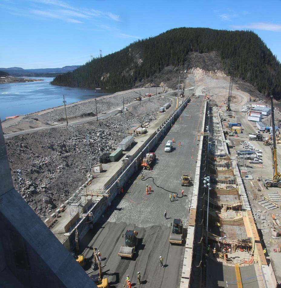 Construction work on the North Dam in May 2018. 3.