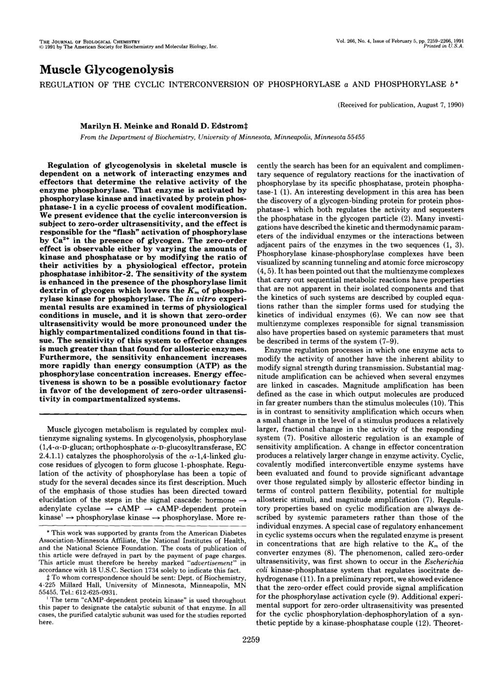 THE JOURNAL OF BIOLOGICAL CHEMISTRY (0 1991 by The Am