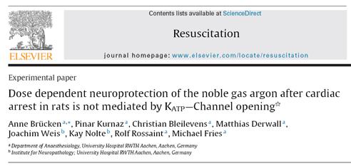 Experimental : Argon Gas for Neuroprotection Early administration of Argon Gas ( within