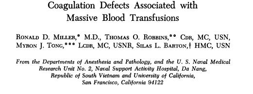 How 1:1 Started 1955 Krevans et al 1971 Miller et al Julius R. Krevans, M.D.; Dudley P. Jackson, M.D. HEMORRHAGIC DISORDER FOLLOWING MASSIVE WHOLE BLOOD TRANSFUSIONS JAMA.