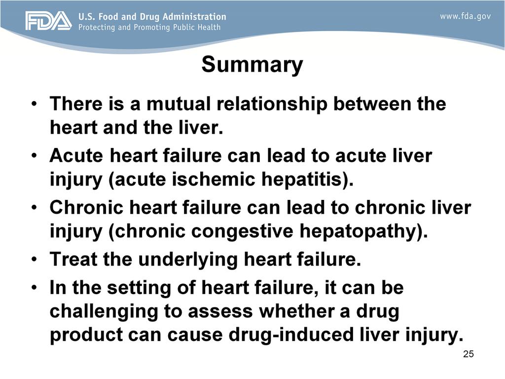 In summary, there is a mutual relationship between the heart and the liver. Acute heart failure can lead to acute liver injury and acute ischemic hepatitis.