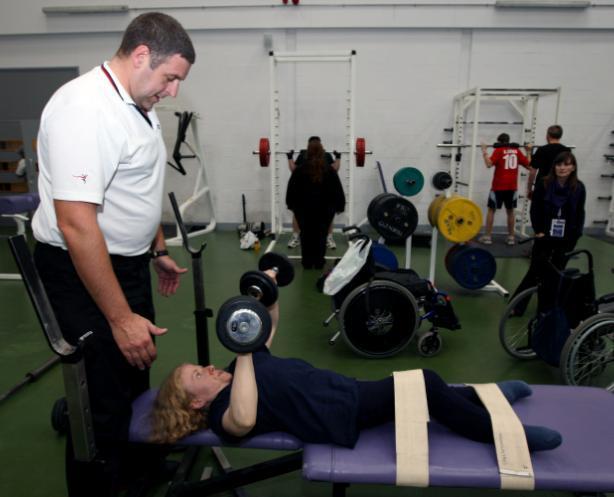 Training 28 A person training with heavy weights must always use a spotter; this is a person who