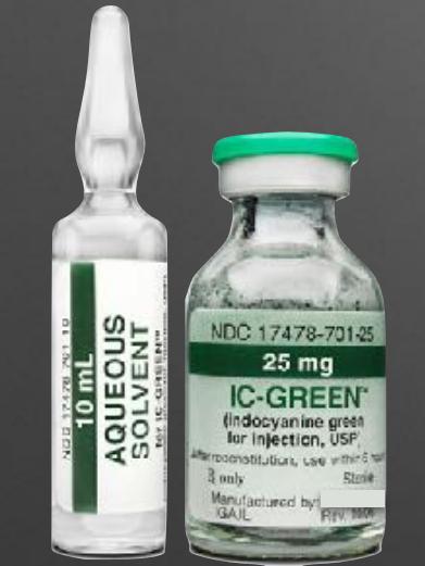 IndoCyanine Green Indocyanine green is a dye widely used in medical diagnostics. ICG absorbs mainly between 600 nm and 900 nm and emits fluorescence between 750 nm and 950 nm.