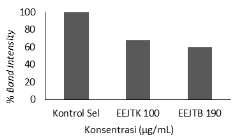 Result showed that EEPd and EEPw had the IC50 values 400 μg/ml (a) and 760 μg/ml (b).