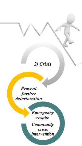 More on 2) Crisis Emergency or Turning Point Goals Prevent further deterioration of: Senior, or Primary caregiver.