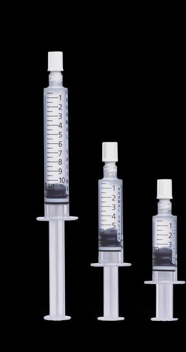 a consistent 10mL syringe barrel diameter.