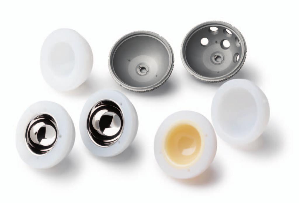 Allofit /Allofit-S Cup Modularity for Numerous Tribological Options The Allofit cup is available in sizes 42 to 64 mm.