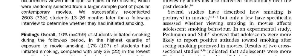 smoking in movies strongly predicts