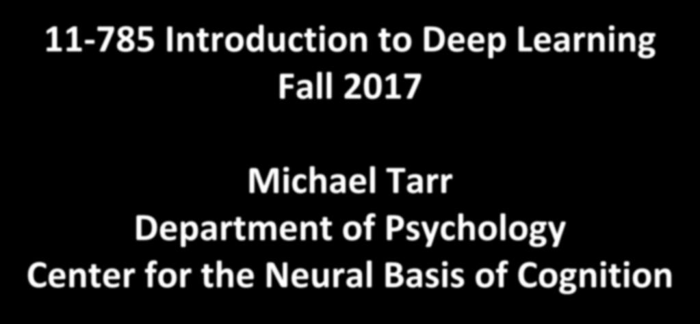 Tarr Department of Psychology