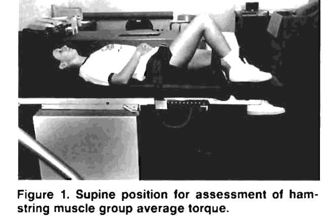 Stabilization of the pelvis and thigh was provided by straps during testing in the supine position (Fig. 1).