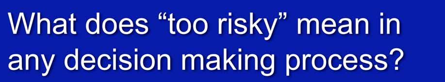 What does too risky mean in