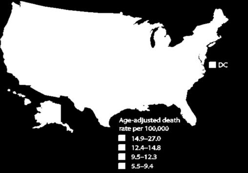 Death Rates Per 100,000 for Drug Poisoning