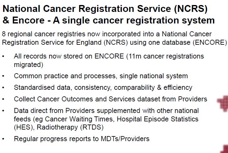 Hosted by the National Cancer Registration Service
