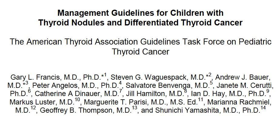 2015 ATA GUIDELINES Children have