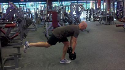 hips back. Repeat all reps for one side then switch.