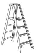 Safety tips for specific ladders Step ladder Fully open to lock the spreader.