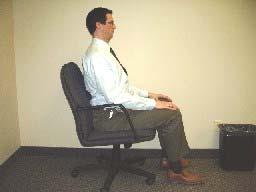 Good Sitting Posture Pelvis Rolled Forward Roll pelvis forward to restore lumber curve Sit back in chair