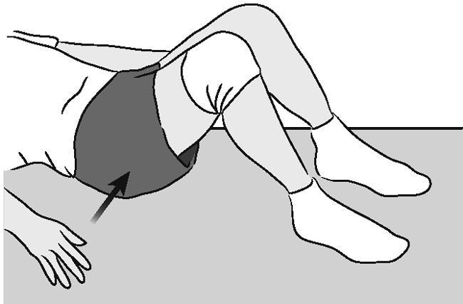 Buttock tucks Straight Leg Raises, Standing Support yourself, if necessary, and slowly lift your involved leg forward keeping your knee straight.