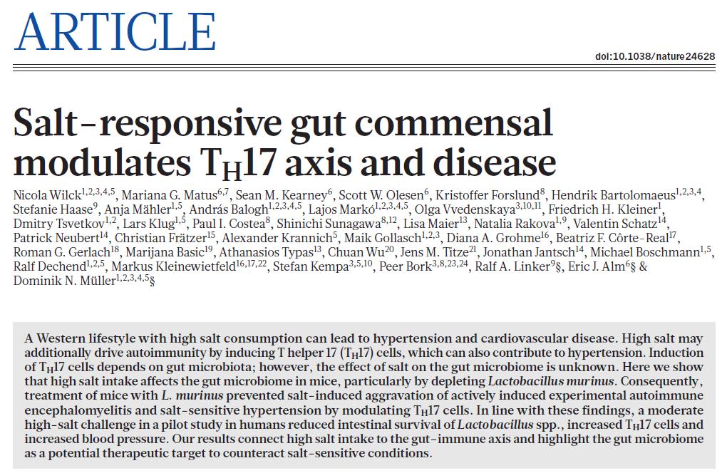Role of gut microbiome in the pathogenesis of salt