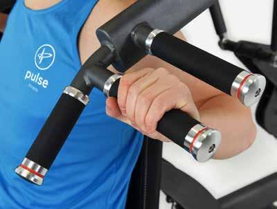 The hand-grips have been positioned to ensure a neutral wrist position to facilitate less stress on the user s wrist, which in turn allows for a more comfortable, and a safer work-out.